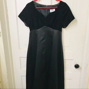 🦚Vtg Black Velvet&Taffeta Formal Dress USA